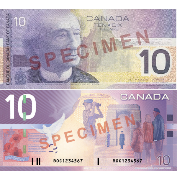 10 dollars canadiens