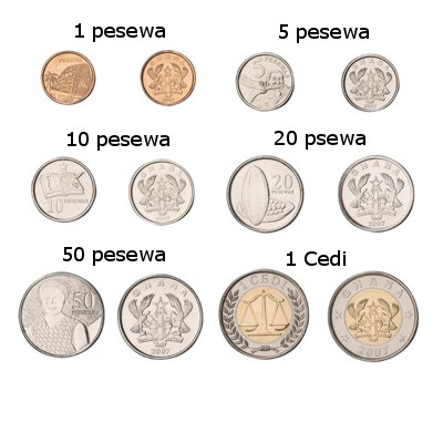 Pièces de monnaie Ghana Cedi