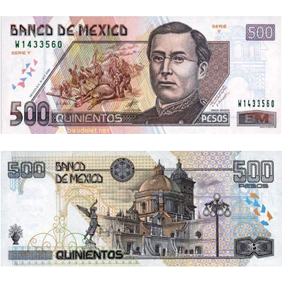 500 Pesos mexicains