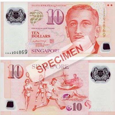 10 Dollars de Singapour
