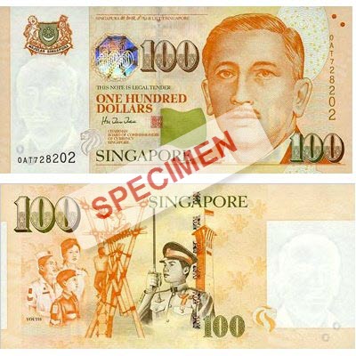 100 Dollars de Singapour